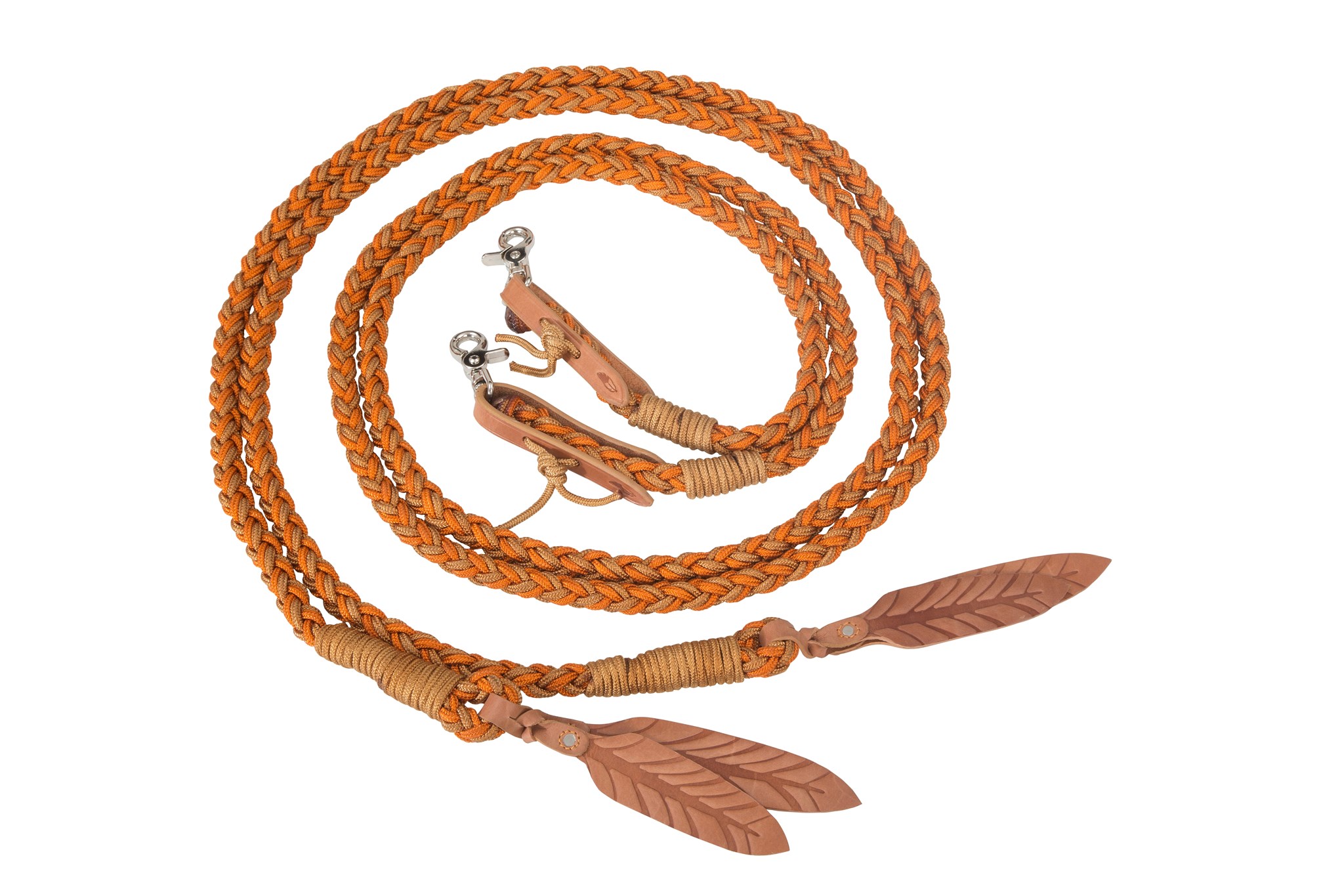 Picture of Amber Reins, open, with removable snap hooks